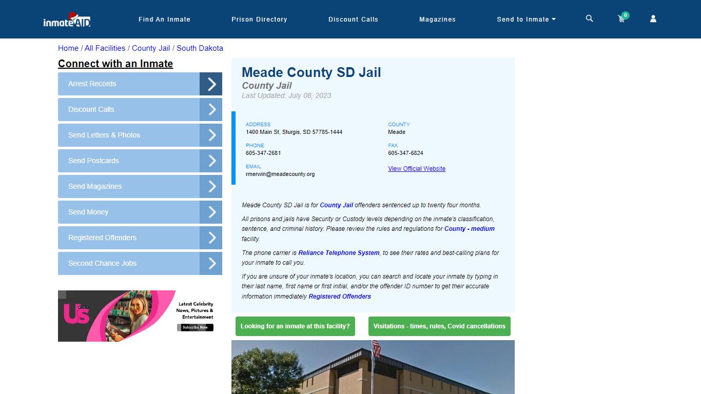 Meade County SD Jail - Inmate Locator - Sturgis, SD